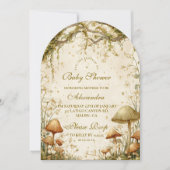 Enchanted Woodland Mushroom Baby Shower Kaart (Voorkant)