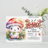 Enchanted Woodland Mushrooms Baby shower Kaart (Staand voorkant)