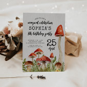 Enchanted Woodland Mushrooms Kids Verjaardag Kaart