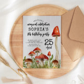 Enchanted Woodland Mushrooms Kids Verjaardag Kaart