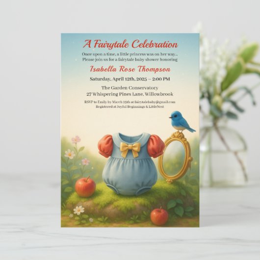 Enchanted Woodland Princess Baby Shower Fairytale  Kaart (Staand voorkant)