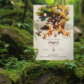 Enchanted Woodland Waterverf Verjaardagsfeest Kaart