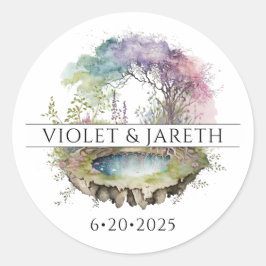 Enchanted Woodlands Fairytale Wedding Ronde Sticker