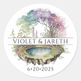 Enchanted Woodlands Fairytale Wedding Ronde Sticker