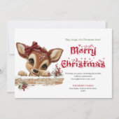 Enchanted Xmas baby reindeer sweet greeting card Feestdagenkaart (Voorkant)