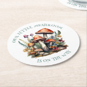 EnchantedForest paddenstoelen Baby shower Ronde Kartonnen Onderzetter (Gebogen)