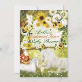 Enchanteerde Unicorn Baby Shower-uitnodigingen Kaart