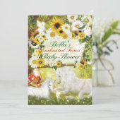 Enchanteerde Unicorn Baby Shower-uitnodigingen Kaart (Staand voorkant)