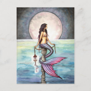 Enchanteerde Zee Mermaid Fantasy Art Briefkaart