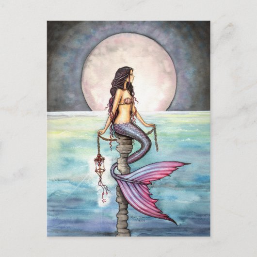 Enchanteerde Zee Mermaid Fantasy Art Briefkaart (Voorkant)