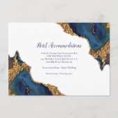 Enchanterende Abstracte blauwe Gold Hotel-accommod Informatiekaartje (Voorkant)