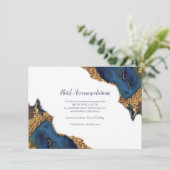 Enchanterende Abstracte blauwe Gold Hotel-accommod Informatiekaartje (Staand voorkant)