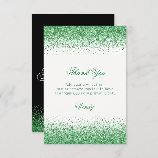 Enchanterende Emerald Heels, bedankt kaarten (Voorkant / Achterkant)