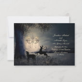 Enchanterende Full Moon, Deer, Schilderachtig Lake Save The Date (Achterkant)