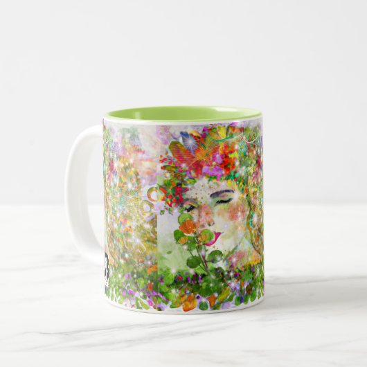 Enchanterende godin tweekleurige koffiemok (Voorkant links)