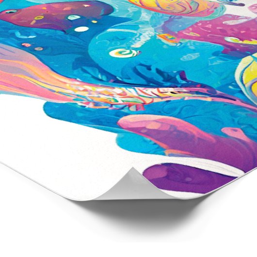 Enchanterende onderwaterzeemeermin poster (Hoek)