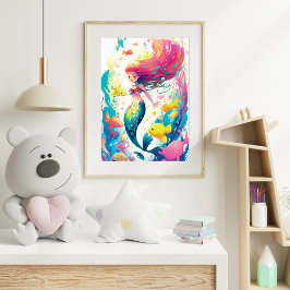 Enchanterende onderwaterzeemeermin poster