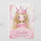 Enchanterende Princess Celebration Invitation Kaart (Voorkant / Achterkant)