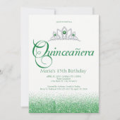 Enchanterende uitvindingen van Emerald Quinceañera Kaart (Voorkant)