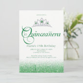 Enchanterende uitvindingen van Emerald Quinceañera Kaart (Staand voorkant)