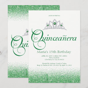 Enchanterende uitvindingen van Emerald Quinceañera Kaart