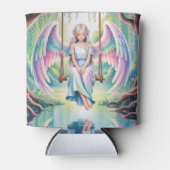 Enchanting Angel Girl op een schommel Blikjeskoeler (Voorkant)