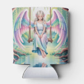 Enchanting Angel Girl op een schommel Blikjeskoeler (Achterkant)