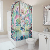 Enchanting Angel Girl op een schommel Douchegordijn (In situ)