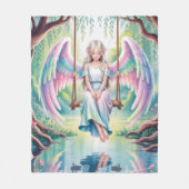 Enchanting Angel Girl op een schommel Fleece Deken (Voorkant)