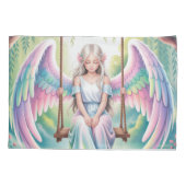 Enchanting Angel Girl op een schommel Kussensloop (Achterkant)
