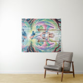 Enchanting Angel Girl op een schommel Wandkleed (In Situ (horizontaal))