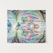 Enchanting Angel Girl op een schommel Wandkleed (Voorkant (horizontaal))