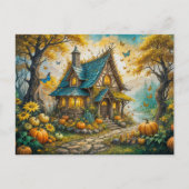 Enchanting Autumn Cottage with Pumpkins Briefkaart (Voorkant)