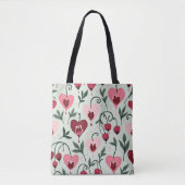 Enchanting Bleeding Hearts | Romantic Floral Tote Bag (Voorkant)