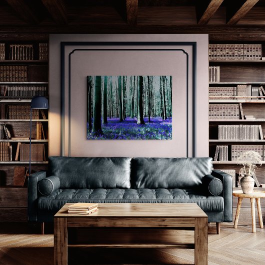 Enchanting Bluebell Forest Canvas Afdruk