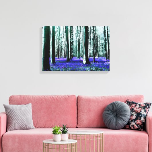 Enchanting Bluebell Forest  Canvas Afdruk (Insitu (Woonkamer))
