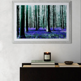 Enchanting Bluebell Forest  Perfect Poster