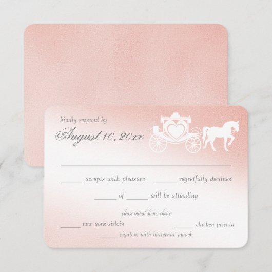 Enchanting Blush Fairy Tale Response Kaart (Voorkant / Achterkant)