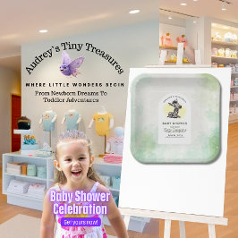 Enchanting Cartoon Zebra Baby shower Papieren Bordje