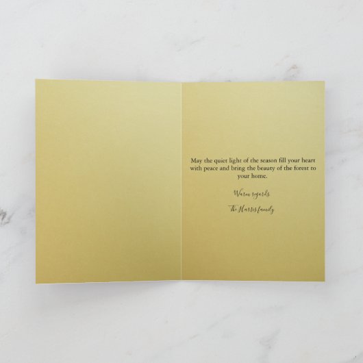 Enchanting Christmas Tree Midnight Forest Custom  Kaart (Binnen)