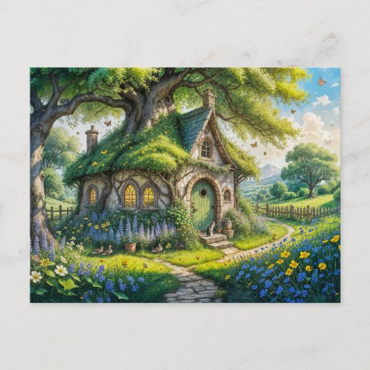 Enchanting Cottage in Lush Garden Briefkaart (Voorkant)