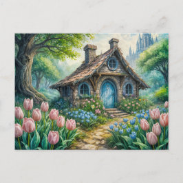 Enchanting Cottage with Tulip Garden Briefkaart