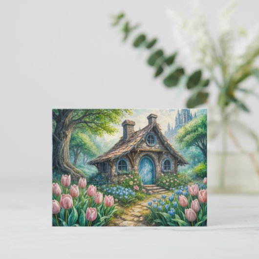 Enchanting Cottage with Tulip Garden Briefkaart (Staand voorkant)