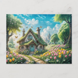 Enchanting Cottage with Tulip Garden Briefkaart