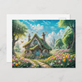 Enchanting Cottage with Tulip Garden Briefkaart (Voorkant / Achterkant)