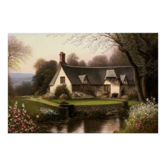 Enchanting Country Cottage Perfect Poster