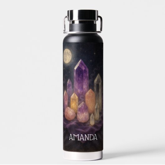 Enchanting Crystals in the Moonlight Custom Waterfles (Achterkant)