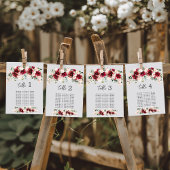 Enchanting Deep Burgundy Roses Head Table Seating  Menu
