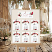 Enchanting Deep Burgundy Roses Head Table Seating  Menu
