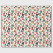 Enchanting Dog Christmas Wrap – Watercolor Cheer Cadeaupapier (Vlak)